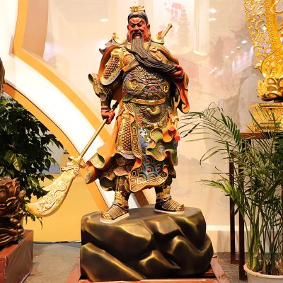Đồng nguyên chất Đài Loan 89 cm đến 1,53 m Tượng Quan Công bằng đồng Wu Caishen Guan Erye Guan Gong tượng Phật tượng trang trí
