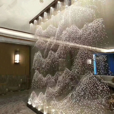 Bộ phận bán hàng bàn cát đèn chùm tùy chỉnh mô hình dự án đèn pha lê hội trường khách sạn đèn có hình dạng đặc biệt phong cảnh câu lạc bộ đèn