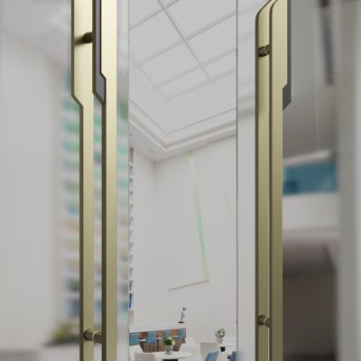 Tay nắm cửa tối giản hiện đại tùy chỉnh ánh sáng khách sạn tay nắm cửa kính mở đôi sang trọng tay vịn cửa trượt bằng đồng tùy chỉnh