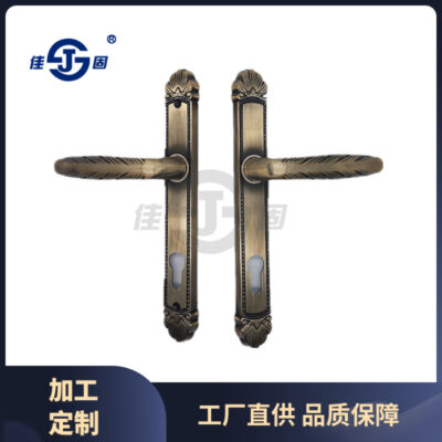 Jiagu T01 sân rèn nhôm nghệ thuật cổng biệt thự trang trí chống trộm khóa cửa retro hình chiếc lá nhà máy cung cấp trực tiếp