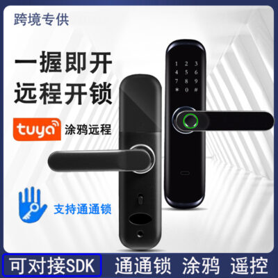 Nhỏ 50 cửa gỗ khóa vân tay Tongtong ứng dụng nhà cửa phòng ngủ Bluetooth wifi căn hộ mã khóa Tuya khóa thông minh