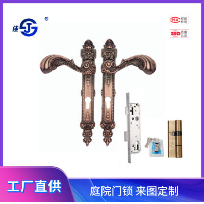 Jiagu T02 cung cấp trực tiếp theo phong cách Châu Âu tay cầm khóa hợp kim kẽm trong nhà cửa gỗ cửa vườn phượng đuôi bằng đồng tay cầm khóa