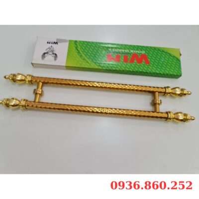 Tay Nắm Cửa Kính Cường Lực, Cửa Nhôm - Tay Nắm Cửa Vàng Xoắn Đạn