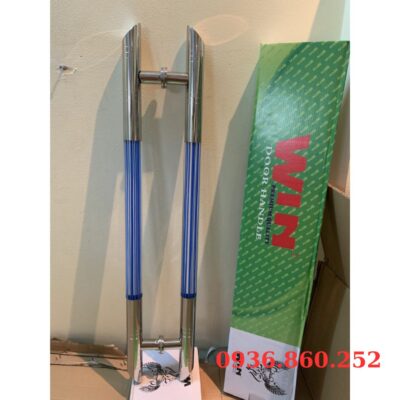 Tay Nắm Cửa Kính Cường Lực, Cửa Nhôm - Tay Nắm Cửa Mica Xanh (Vát)
