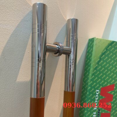 Tay Nắm Cửa Kính Cường Lực, Cửa Nhôm - Tay Nắm Cửa Gỗ Tự Nhiên (Màu Cam)