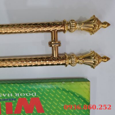 Tay Nắm Cửa Kính Cường Lực, Cửa Nhôm - Tay Nắm Cửa Vàng Vẩy Hoa