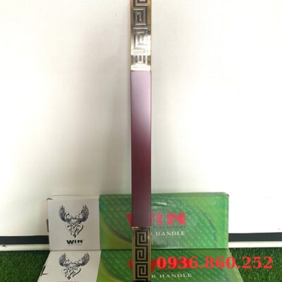 Tay nắm cửa kính cường lực ,thủy lực gỗ đỏ vuông đầu vàng 25x50