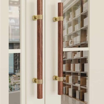 Tay nắm cửa gỗ chân đồng thau cao cấp G-266