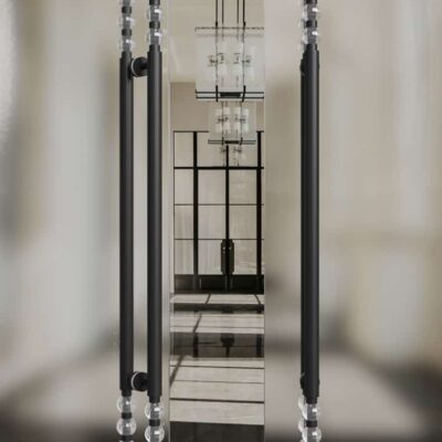Tay nắm cửa chính hiện đại bằng inox và pha lê TYC3660