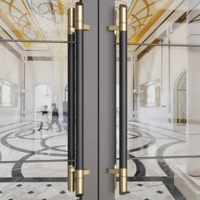 Tay nắm cửa hiện đại tối giản bằng gỗ và inox TYC5801