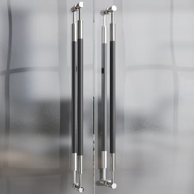 Tay nắm cửa kính sang trọng bằng gỗ và inox TYC9633