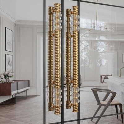 Tay nắm cửa sang trọng bằng inox và pha lê TYC6717