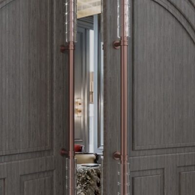 Tay nắm cửa thép không gỉ và pha lê TYC6020