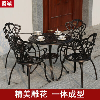 Nhà máy Spot Nội thất ngoài trời Giải trí Bàn ghế nhôm đúc Khách sạn Sân vườn giải trí Ban công Biệt thự kim loại Bộ năm món