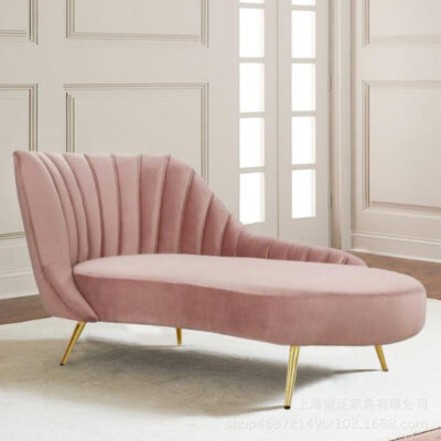 Ánh sáng hiện đại sang trọng thép không gỉ kim loại cong chaise longue sofa phòng chờ Bắc Âu thời trang đơn giản phòng khách giải trí ghế sofa