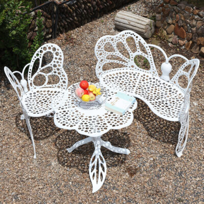 Nhà sản xuất bán buôn phong cách Châu Âu sân vườn ban công khu vui chơi giải trí sáng tạo bàn ghế ngoài trời hợp kim nhôm đúc nhà kết hợp