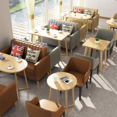 Đàm phán đơn giản Quán trà sữa Bàn ghế Sofa kết hợp Cửa hàng tráng miệng Nhà hàng Tây Cafe Fresh Bàn ghế sofa thông thường