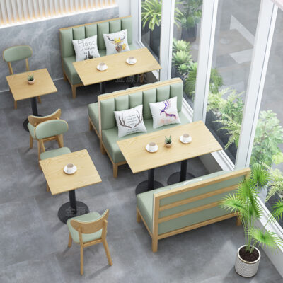 Chủ đề tùy chỉnh gỗ đặc nhà hàng phương tây cửa hàng tráng miệng cửa hàng trà sữa quán cà phê dựa vào tường quầy bar thẻ ghế kết hợp bàn ghế sofa