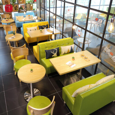 Fresh Green Cafe Thương Lượng Thẻ Ghế Sofa Nhà Hàng Tây Nhà Hàng Món Tráng Miệng Đồ Uống Lạnh Quán Trà Sữa Sofa Bàn Ghế Kết Hợp