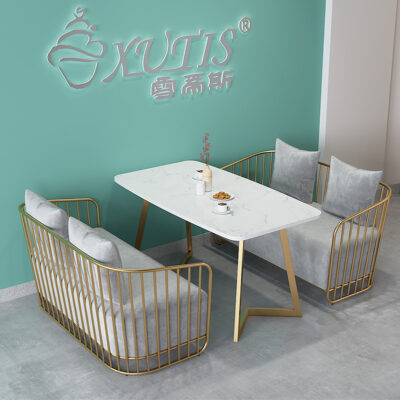 Bắc Âu Cafe Đơn Giản Hiện Đại Nhà Hàng Phương Tây Thẻ Ghế Sofa Lưới Đỏ Hugh Tráng Miệng Quán Trà Sữa Bộ Bàn Ghế Đá Cẩm Thạch