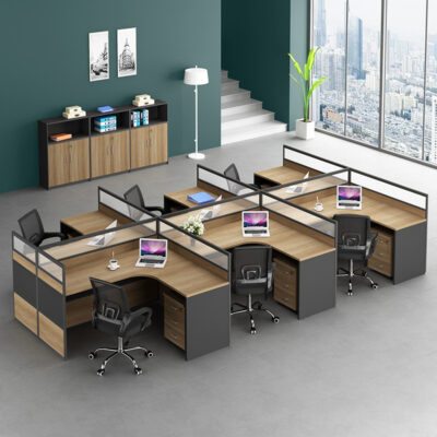 Màn hình Phòng bàn làm việc nhân viên đơn giản hiện đại kết hợp bàn ghế 2/4 người nội thất văn phòng vách ngăn