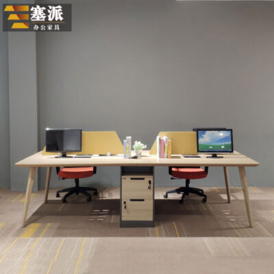 Nội thất văn phòng 4 người đơn giản thời trang hiện đại Bàn nhân viên 2 người kết hợp Bàn nhân viên bốn người làm việc tàu