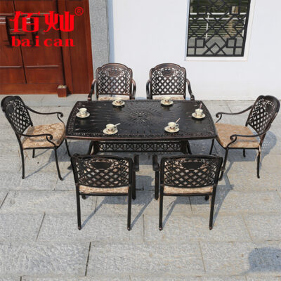 Bàn ghế ngoài trời sân vườn ghế giải trí bàn ghế sắt rèn nhôm đúc bàn ghế ăn ngoài trời