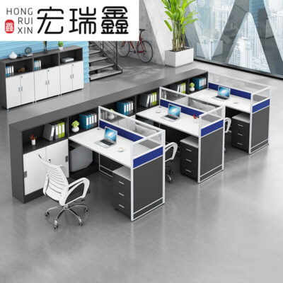 Bàn ghế nhân viên Hàng Châu kết hợp nội thất văn phòng đơn giản hiện đại màn hình tài chính duy nhất Phòng làm việc