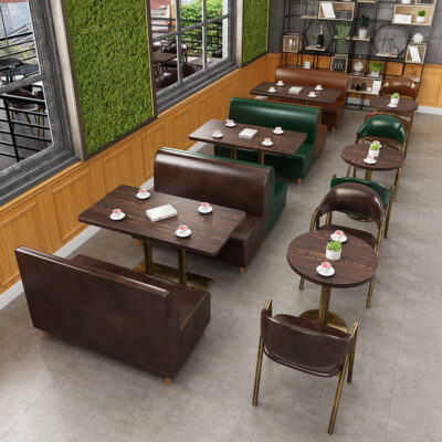 Retro Lẩu Cá Cửa Hàng Phục Vụ Ăn Uống Bàn Ghế Quầy Bar Kết Hợp Quán Trà Sữa Cafe Bàn Ghế Phong Cách Công Nghiệp Card Ghế Sofa