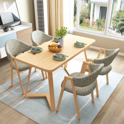 .Bàn ăn xuyên biên giới và ghế kết hợp bàn ăn tại nhà quán trà sữa quán cà phê quán ăn vặt quán nước bàn ăn nhà hàng Bắc Âu để ăn