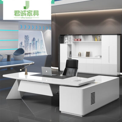 Sơn thời trang bàn sếp đơn giản hiện đại bàn chủ tịch điều hành bàn tổng giám đốc bàn giám sát bàn ghế kết hợp nội thất văn phòng