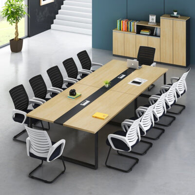 Văn phòng bàn hội nghị nhỏ bàn dải đơn giản hiện đại bàn đào tạo nhiều người phòng họp bàn họp kết hợp ghế