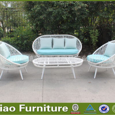 Nhà máy Bán buôn Sofa sợi ruy băng dệt tay Cafe Khách sạn Giải trí ngoài trời Sofa dây PVC
