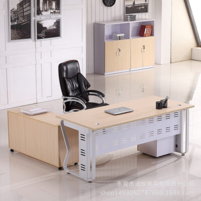 Bàn giám đốc hiện đại đơn giản bàn giám đốc thời trang bàn ghế giám đốc kết hợp với tủ sắt khung thép bàn giám đốc đơn