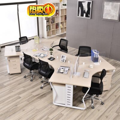 Bàn kết hợp 3 người và 6 người, bàn nhân viên có màn hình cắm đơn giản mà phong cách, bàn nhân viên 3 người, 4 người, bàn nhân viên 6 người