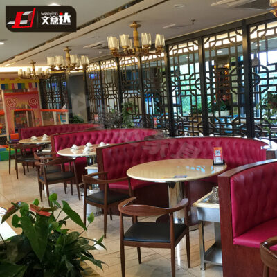 Nhà hàng lẩu cửa hàng thịt nướng hình bán nguyệt cong ghế sofa thẻ hiện đại tối giản ghế thẻ bàn ghế ăn kết hợp nhà hàng ghế sofa