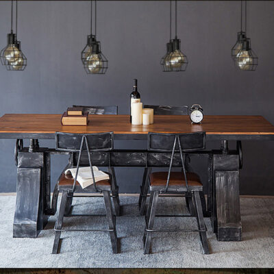 Bàn ăn sắt cá tính sáng tạo gió công nghiệp kết hợp bàn ghế cafe kiểu Mỹ loft retro hoài cổ bàn nhà hàng