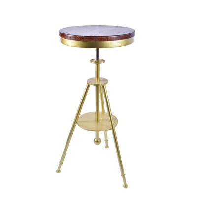 Nhà máy trực tiếp bán đồ nội thất phong cách công nghiệp Mỹ sắt rèn bàn ăn gỗ đặc bàn ghế quán cà phê bàn tròn thông thường