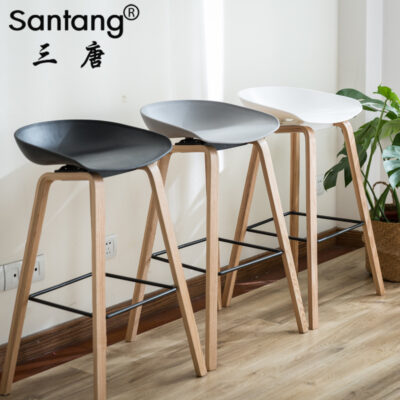 Santang đơn giản hiện đại Bắc Âu gỗ cao phân thanh giải trí ghế cafe thời trang ghế quầy bar nhựa