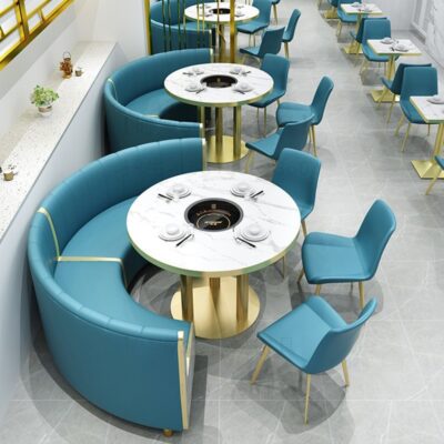 Nhà hàng, nhà hàng, quán nướng, quán nướng, quán ăn, quán lẩu, ghế bán nguyệt, ghế sofa, bàn ghế kết hợp, thương mại