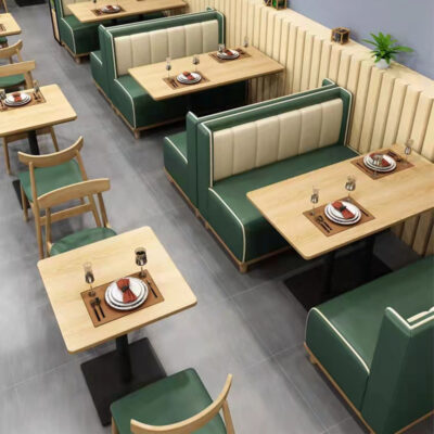 Nhà hàng thức ăn nhanh cửa hàng lẩu nhà hàng dựa vào tường thẻ ghế sofa thương mại đồ ăn nhẹ tráng miệng hamburger cửa hàng trà sữa kết hợp bàn ghế