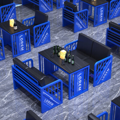 Bàn ghế quầy bar phong cách công nghiệp bằng sắt rèn cổ điển quán cà phê phong cách quốc triều bàn ghế ăn kết hợp âm nhạc phòng ăn thẻ ghế sofa