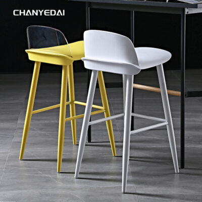 Bắc âu nhà thiết kế lưng trong suốt lưới đỏ ghế bar quầy bar phía trước quán cà phê quán trà sữa cao ghế đẩu quầy bar