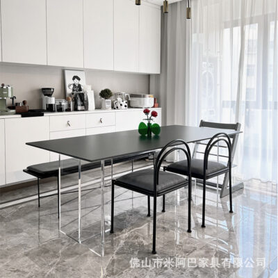 Tấm đá acrylic bàn ăn phòng ăn nhỏ gia đình bàn ăn đảo treo sáng tạo chữ nhật đơn giản bàn ăn Delifeng