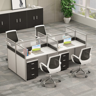 Bàn màn hình nhân viên ghế nhân viên đơn bàn máy tính bốn người đơn giản và bàn kết hợp ghế