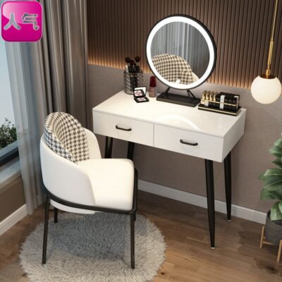 Bắc Âu Ánh Sáng Sang Trọng Bàn Trang Điểm Phòng Ngủ Căn Hộ Nhỏ Hiện Đại Tối Giản Lưới Gió Đỏ Bàn Trang Điểm Bàn Trang Điểm Có Đèn Nữ