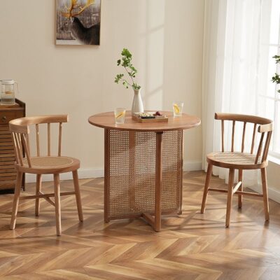 Phong cách Nhật Bản gỗ rắn bàn tròn nhà hàng phòng ngủ tròn quán cà phê giải trí và giải trí Yangtai Bàn nhà hàng Nhật Bản