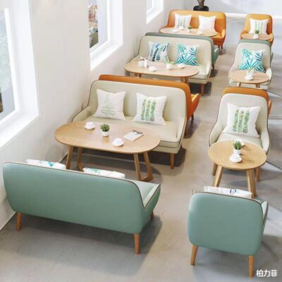 Quán trà sữa, quán tráng miệng, khu nghỉ ngơi, ghế sofa, đơn giản và tươi mới, quầy sách, quán cà phê làm bánh, lễ tân giải trí, bàn ghế đàm phán