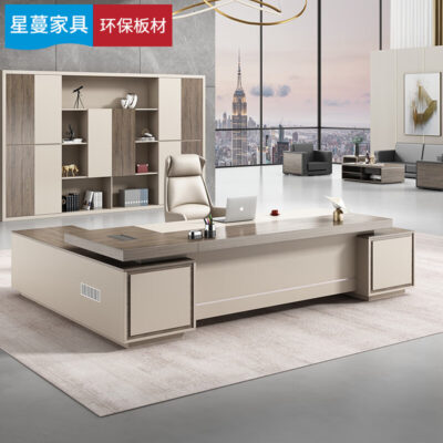 Đơn giản hiện đại Tủ đôi Bàn làm việc Boss Ghế văn phòng kết hợp Bàn điều hành Chủ tịch Nội thất văn phòng Giám đốc Bàn điều hành