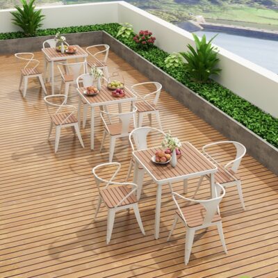 Bàn ghế ngoài trời Bắc Âu kết hợp bàn ghế vườn nhà đơn giản quán cà phê quán trà sữa bên ngoài bàn ghế giải trí